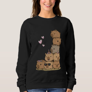 Kawaii Capybaras Stack Cute Cuddle Crew Sweatshirt