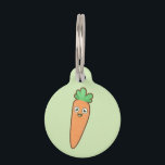 Kawaii Carrot Pet Name Tag<br><div class="desc">Drawing of happy cute Kawaii Carrot made by Nir P</div>