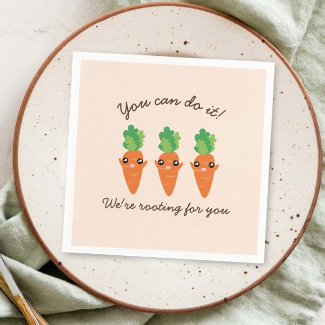 Kawaii Carrots Rooting For You Motivational Words Napkins (Creator Uploaded)
