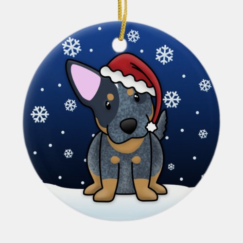 Kawaii Cartoon Blue Heeler Christmas Ornament