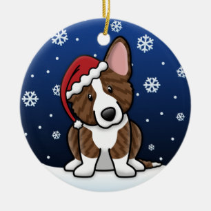 Kawaii Cartoon Brindle Cardigan Welsh Corgi Ceramic Ornament