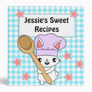 Kawaii Cartoon Chef Bunny Kids Recipe Binder
