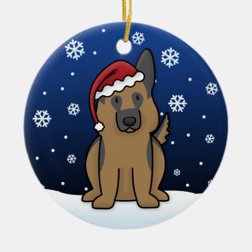 Kawaii Cartoon German Shepherd Christmas Ornament