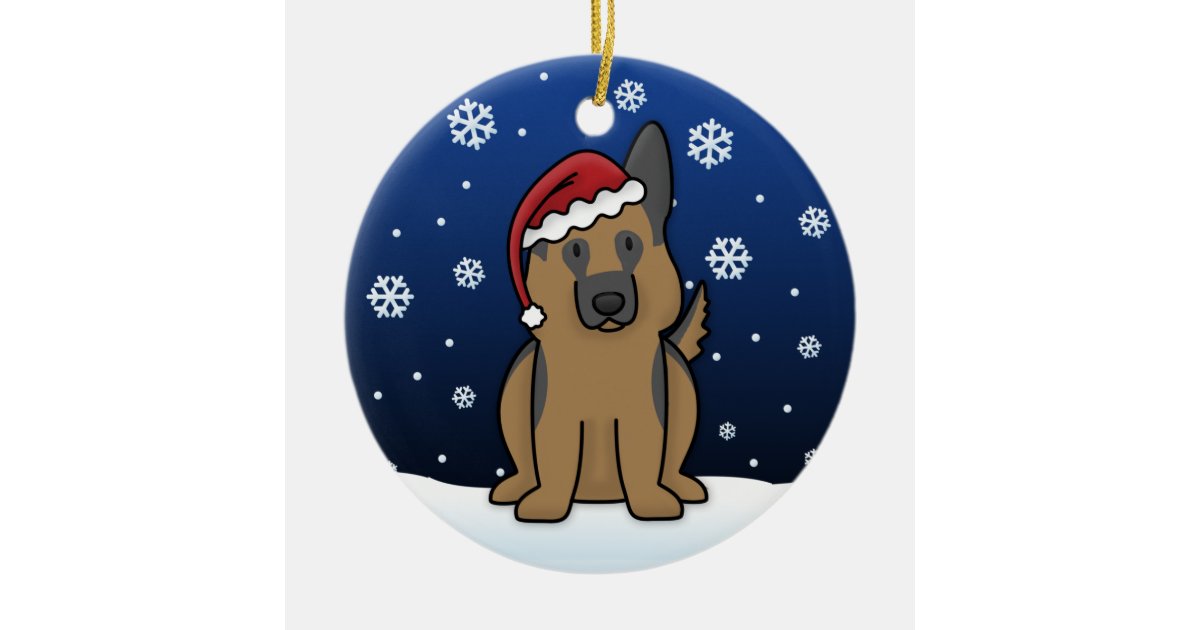 Kawaii Cartoon German Shepherd Christmas Ornament | Zazzle