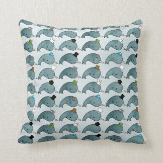 Kawaii Cartoon Grunge Narwhals with hats Pillow