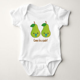 Kawaii cartoon of a pair of green pears baby bodysuit