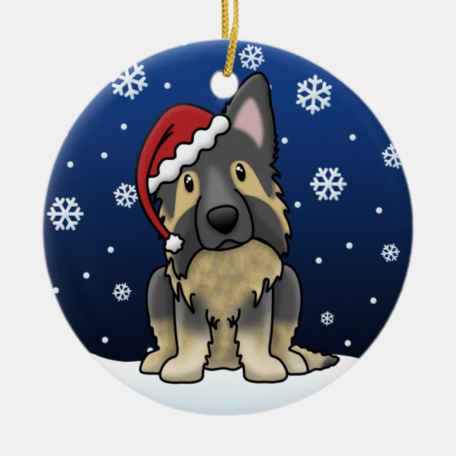 Kawaii Cartoon Shiloh Shepherd Ceramic Ornament (Front)