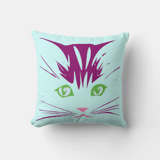 Kawaii Cartoon Sweet Cute Kitty Cat Face Throw Pillow
