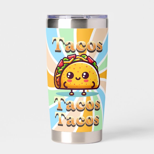 Kawaii Cartoon Tacos  Insulated Tumbler (Front)