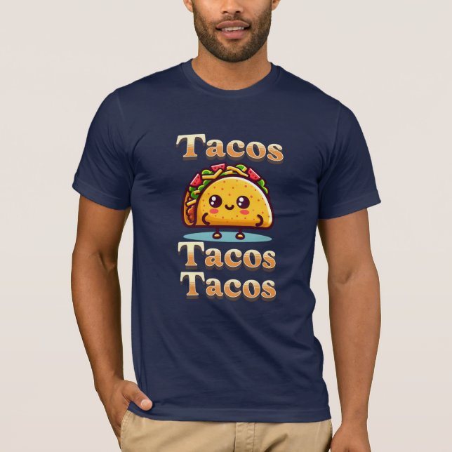 Kawaii Cartoon Tacos  T-Shirt (Front)