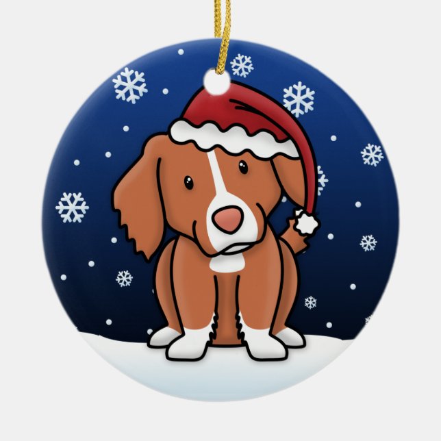 Kawaii Cartoon Toller Christmas Ornament (Front)