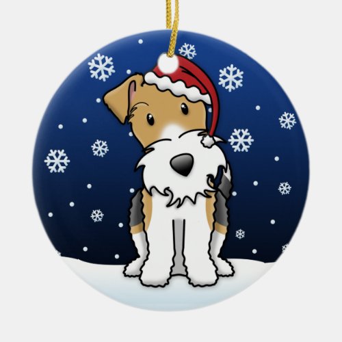 Kawaii Cartoon Wire Fox Terrier Christmas Ornament