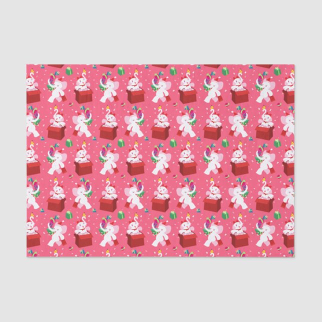 Kawaii Cartoon X-mas White Elephant Tissue Paper (Front)