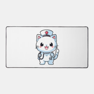 Kawaii Cat as a Nurse Desk Mat