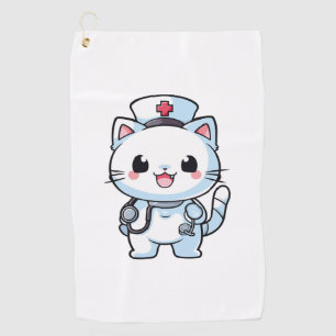 Kawaii Cat as a Nurse  Golf Towel