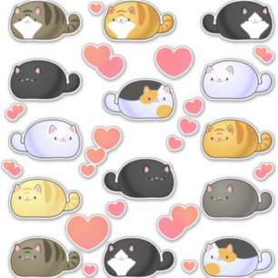 Kawaii Cat Assortment Vinyl Stickers