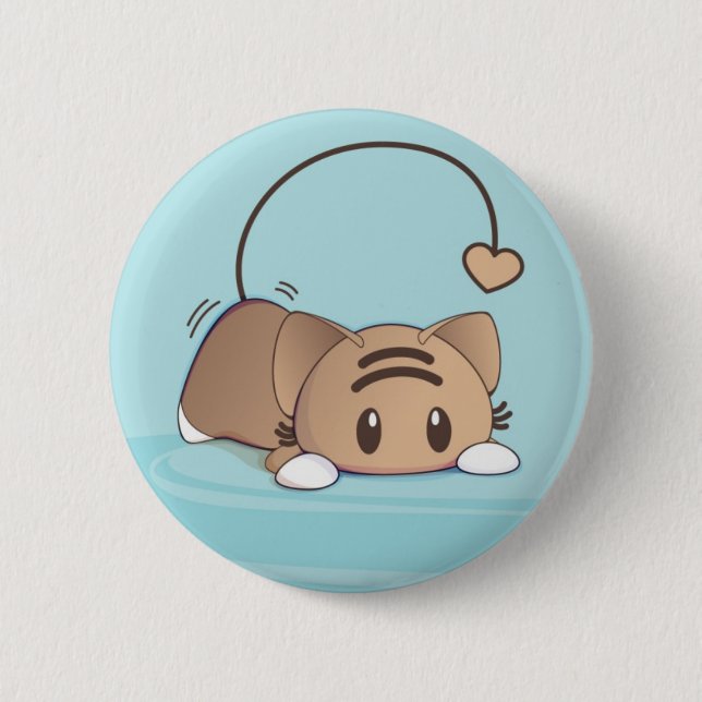 Kawaii Cat Badge Pinback Button (Front)