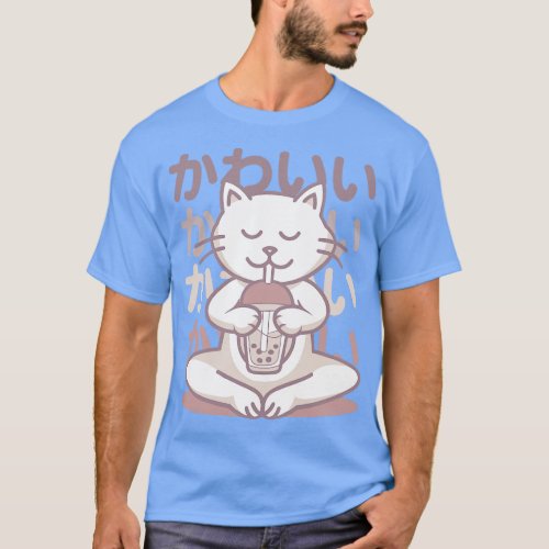 Kawaii Cat Boba Tea T_Shirt