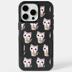Kawaii cat bubble tea iPhone 15 pro max case