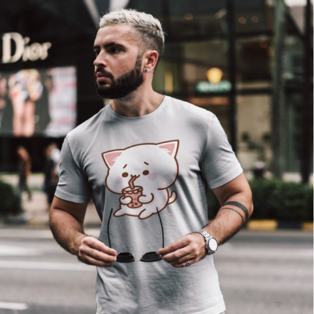 Kawaii Cat Bubble Tea T-Shirt (Creator Uploaded)
