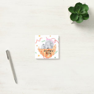 Kawaii Cat & Croissant – Harajuku Aesthetic Post-it Notes