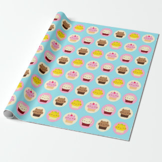 Kawaii Cat Cupcakes Wrapping Paper
