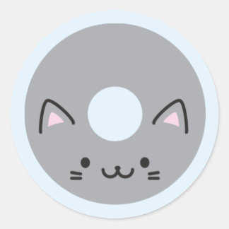 Kawaii Cat Donut Classic Round Sticker
