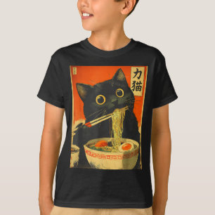 Kawaii Cat Eating Ramen Noodles Funny Anime Gift G T-Shirt