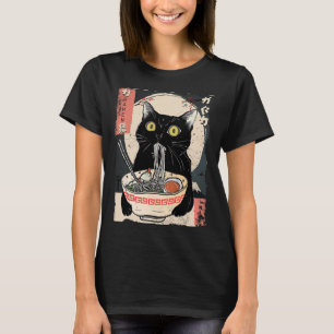 Kawaii Cat Eating Ramen Noodles Funny Anime Gift G T-Shirt