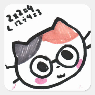 Kawaii Cat Emoji by Eisley Square Sticker