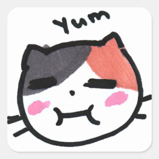 Kawaii Cat Emoji by Eisley Square Sticker