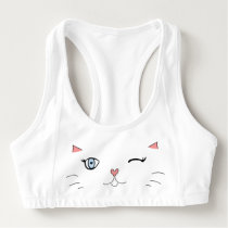 Kawaii Cat Face! Sports Bra Kawaii Cat Face! Sports Bra