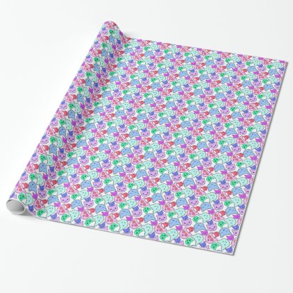 Kawaii Cat Faced Wrapping Paper