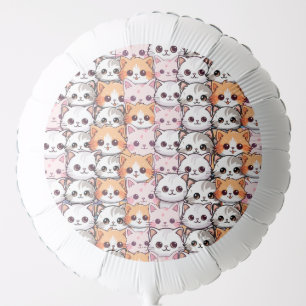 Kawaii Cat feline Kitten pet face doodle print pat Balloon