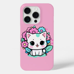 Kawaii Cat Floral iPhone 16 Pro Max Case 2025