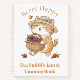 Kawaii Cat Gardener Summer Berry Notebook