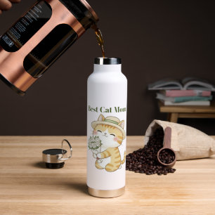 Kawaii Cat Gardener Summer Rose Bouquet Water Bott Bottle