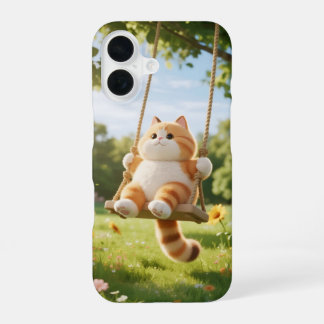 Kawaii Cat on Swing Phone Case