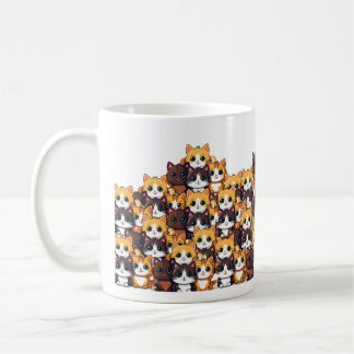 Kawaii Cat Pattern in Soft Colors Mug