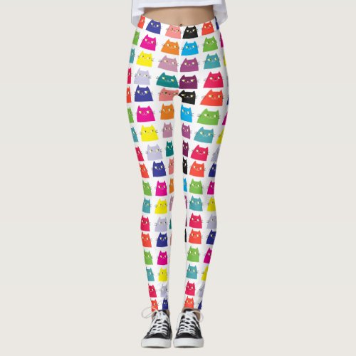 Kawaii Cat Pattern  Leggings