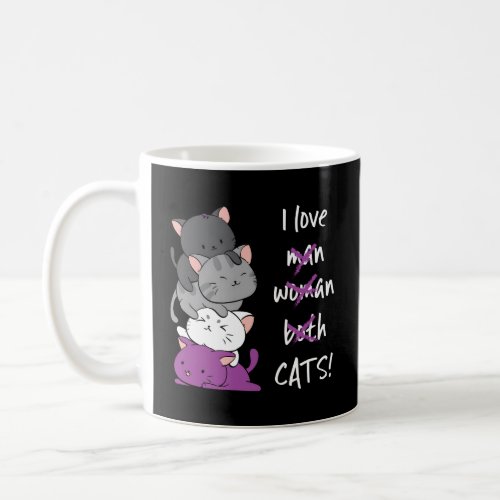 Kawaii Cat Pile Anime Asexual Pride Flag Kittens Coffee Mug