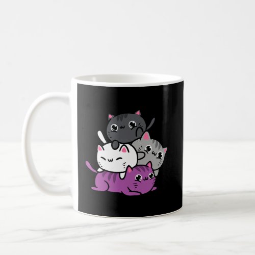 Kawaii Cat Pile Asexual Pride Coffee Mug
