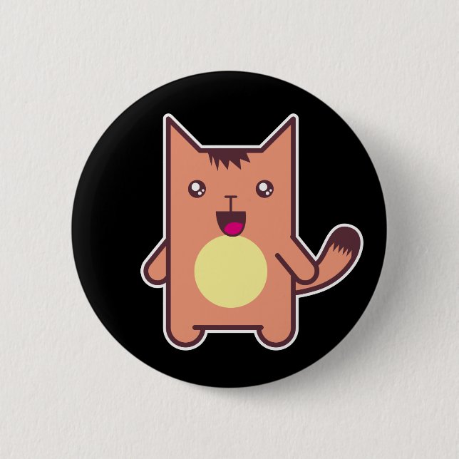 Kawaii cat pinback button (Front)