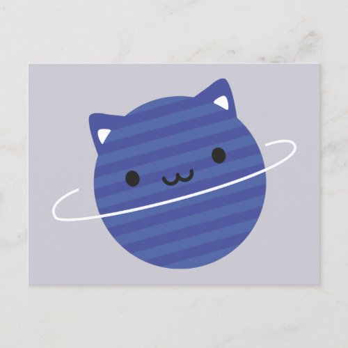 Kawaii Cat Planet in Space Postcard