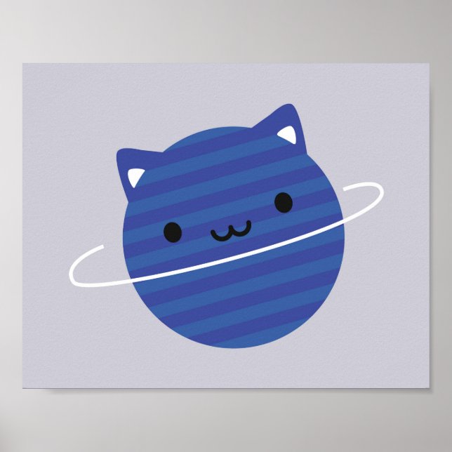 Kawaii Cat Planet in Space Poster (Front)