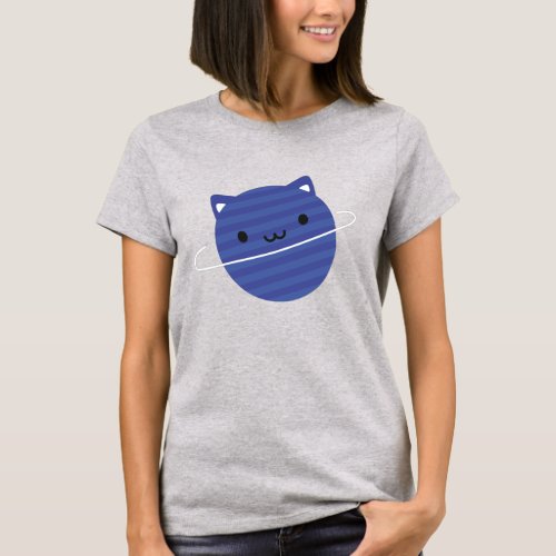 Kawaii Cat Planet in Space T_Shirt