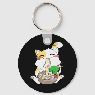 Kawaii Cat Ramen Anime Japanese Food Gift Boy Girl Keychain