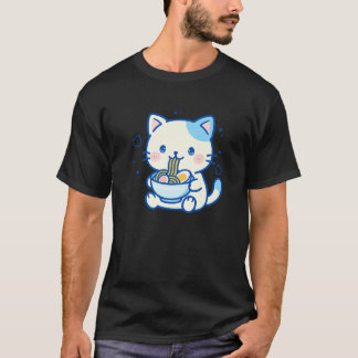 Kawaii Cat Ramen Japanese Cute Aesthetic Anime Gir T-Shirt