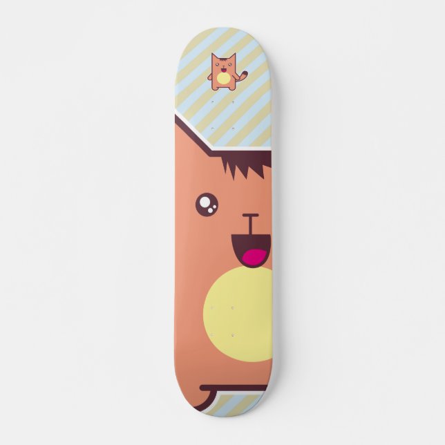 Kawaii cat skateboard deck (Front)