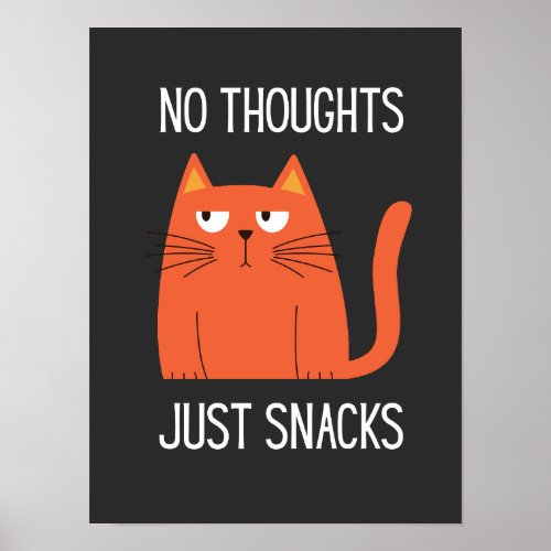 Kawaii Cat Snack Mood Graphic Tee Poster